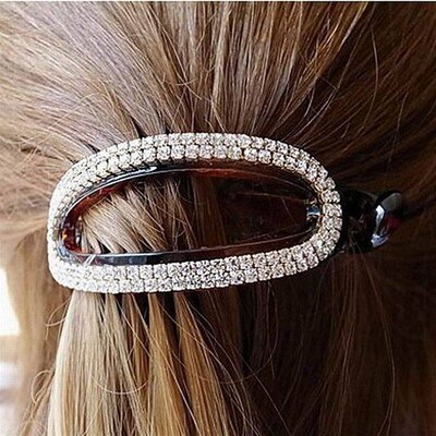 Korean Imported Oval Rhinestone Hair Ornament Headband Ponyt