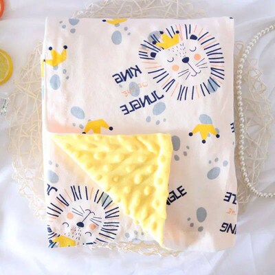 Baby Blanket Newborn Fox Lion Printed Cotton Flannel Swaddle