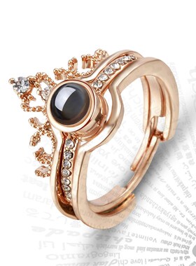 Fashion Projection Rings Sets For Couple Women 100 Language