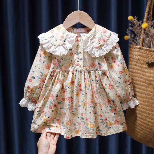 Cute Baby Girls Floral Princess Dress Spring Autumn Korean S