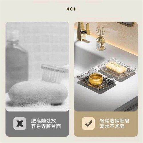 Glacier Pattern Soap Dish Drain Bathroom Soap Box for Studen