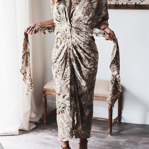 Summer Bandage Shirt Dress Women Fashion Button Ruched