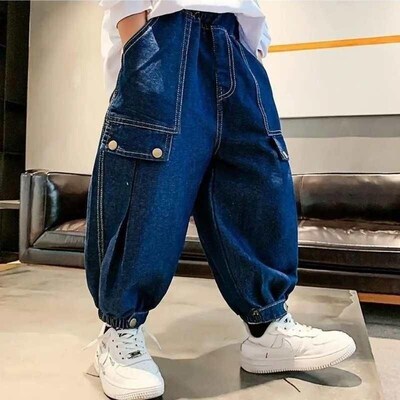 4-12 Years Boys Clothes Slim Straight Jeans Classic Bottoms