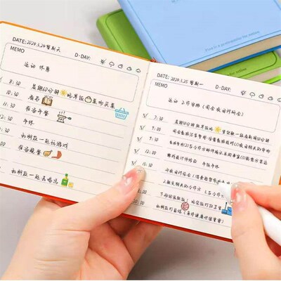 Daily Planner Portable Mini Pocket Notebook Square Journal H