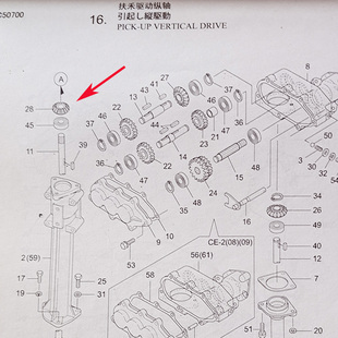 洋马收割机配件1牙伞齿轮扶禾驱动锥形齿1E8559-751农业水稻机
