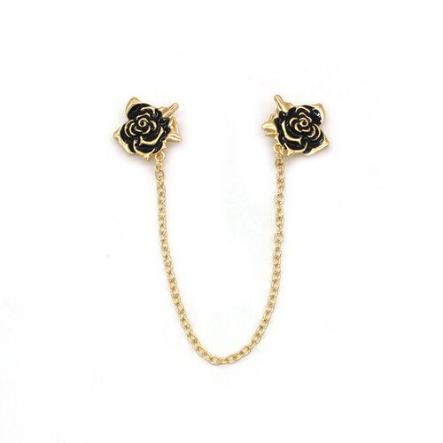 Fashion Brooch High-end Drop Oil Rose Collar Clip Shirt Chai
