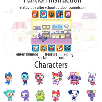 Tamagochi Electronic Cartoon Pet Virtual Game Color Display