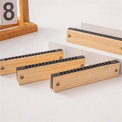 Kids Harmonica 16 Hole Diatonic Harmonica Wooden Mouth
