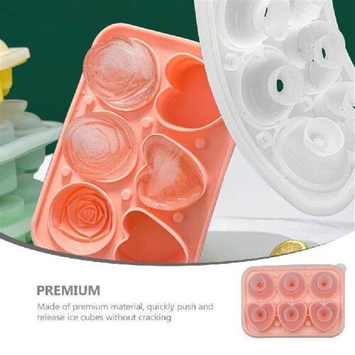 Heart Shaped Ice Cube Trays Silica Gel Molds Rose Clear