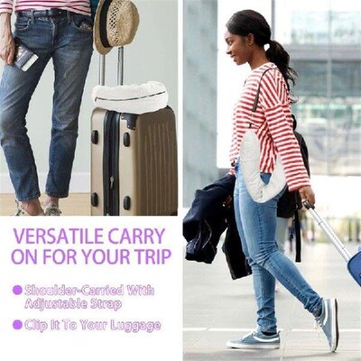 Stuffable Neck Pillow Fillable Travel Pillow Storage Bag