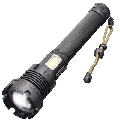 New XHP90 + COB red white light flashlight retractable focus