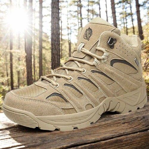 Men Hiking Boots Ankle High Shoes Non-Slip Walking Shoes