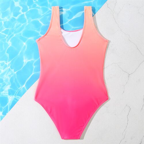 Letter Print Girl One Piece Swimsuit Kids Ombre Childrens S