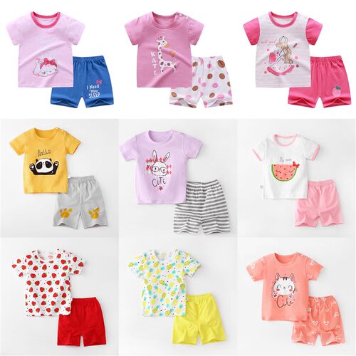 Toddler Baby Girl Clothing Sets Tshirts Pants Suit Kids Shor