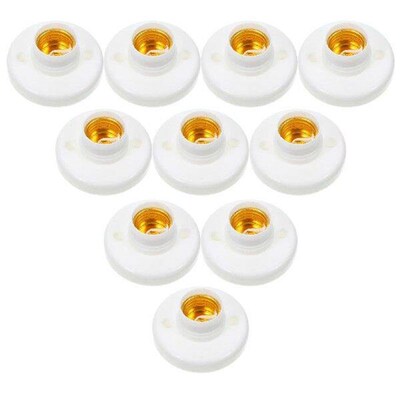 10 Pcs Flat Mounted Lamp Holder E27 Screw Luo Mouth (602
