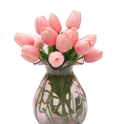 5pcs Tulip PU Artificial Flower Real Touch Bouquet Fake Flow