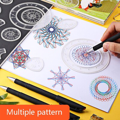 27pcs Spirograph Drawing Toys Set Magic Painting Template Ge