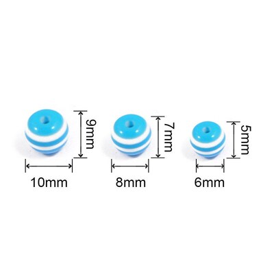 6-10 mm resin oblate stripe bead making handmade diy