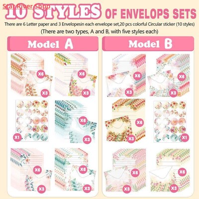 65pcs Retro Vintage Kraft Paper Envelopes Mini Cute Kawaii