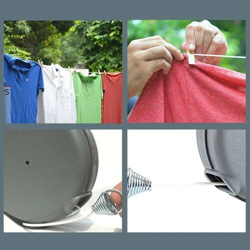 Retractable Clothesline Indoor Outdoor Clothes Line Heavy Du