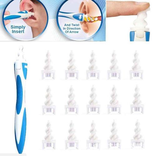16pcs Cotton Ear Silicone Ear Spiral Ear Cleaner Soft Swab P