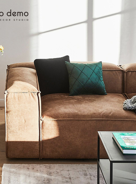 豆腐块沙发定制麂皮绒全包防污防抓不粘毛多色沙发罩 DecoDemo