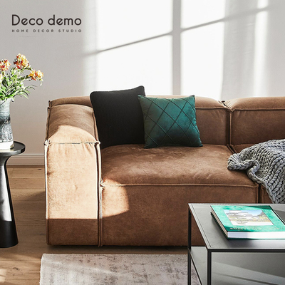 豆腐块沙发定制麂皮绒全包防污防抓不粘毛多色沙发罩 DecoDemo
