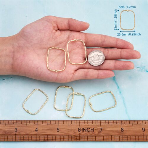 10pcs Alloy Open Back Bezel Pendants Rectangle Oval Round Fr