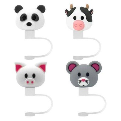 1PC Creative Reusable Silicone Straw Plug Splash Proof Cup