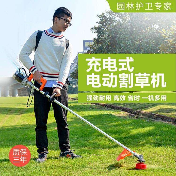 锂电动割草机充电式有刷电动割草机家用除草打草开荒多功能机