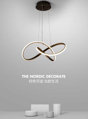 现代简约餐厅个性灯极简轻奢线条设计师创意客厅吧台样板房ed吊灯