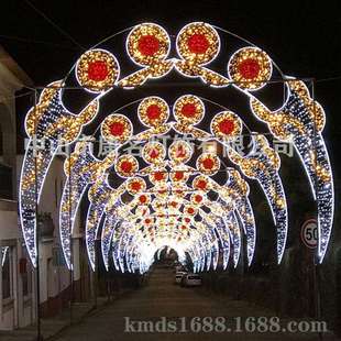 过街灯跨街灯路杆装饰灯花朵造型灯天空夜幕景观灯伞形灯灯笼挂件