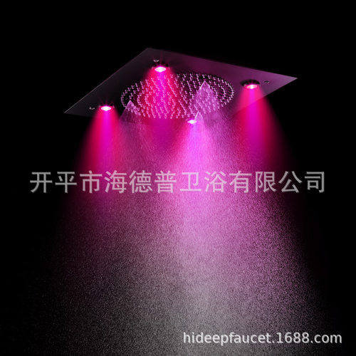 HIDEEP浴室淋浴顶喷嵌入式的黑色320*320mm两功能LED顶喷HI05077B