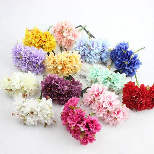 5pcs Grey Silk Rose Artificial Flowers Peony Bridal Bouquet