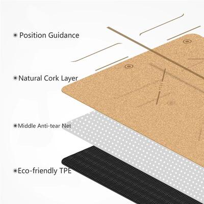 4mm Natural Cork TPE Printed Yoga Mat Non-slip Esterilla Yog