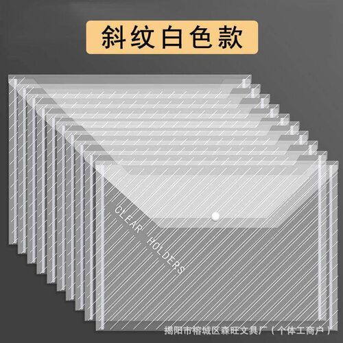 25pcs File Bag Transparent Plastic A4 16c Documents Filing S