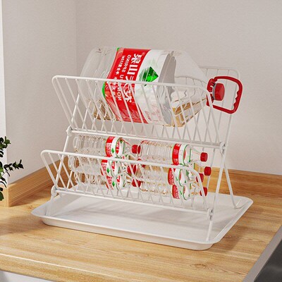 Small Kitchen Iron Shelf Drain Rack for Tabletop Sink Dishes