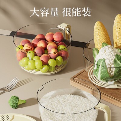 Kitchen large capacity drain basket light luxury transparent