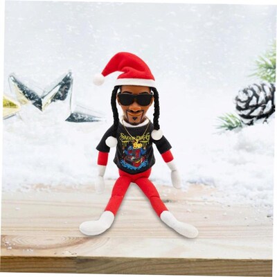Christmas Red Plush Figurine Christmas Elf Doll Snoop on The