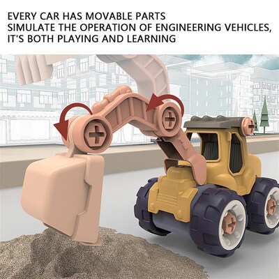 Children Detachable Assembly Engineering Vehicle DIY Toys As