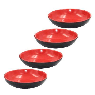 4pcs Round Sauce Dishes Food Dipping Bowls Melamine