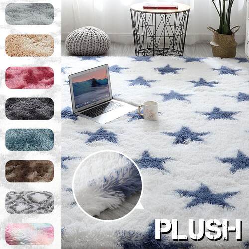 Plush Carpet Thick Bedroom Carpets Anti Slip Soft Rugs Large