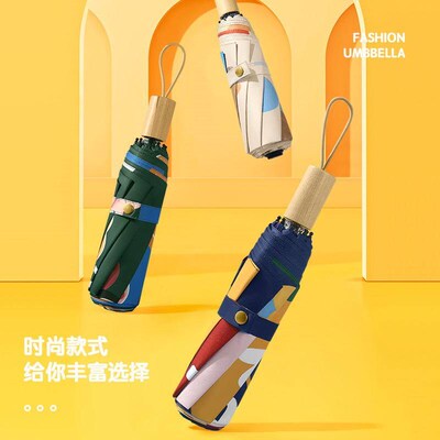 Three-fold Hd-open Small Fresh Sunshade Umbrella Folding Dig