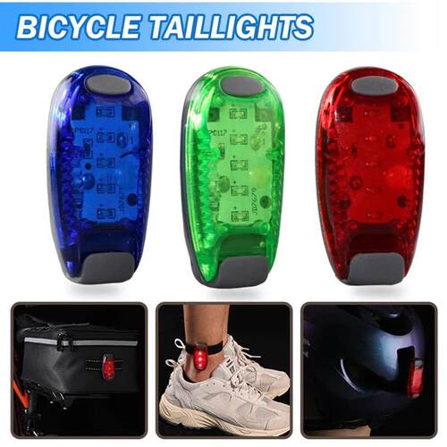 1pc LED Safety Light Clip On Waterproof Blue/Red/Green 3 Lig