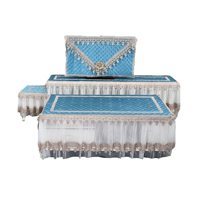 蓝色装茶几柜盖巾桌布罩蕾丝布艺遮盖电视柜防尘罩定制,居家布艺,桌布,淘宝优惠券,粉丝福利购,淘宝优惠卷