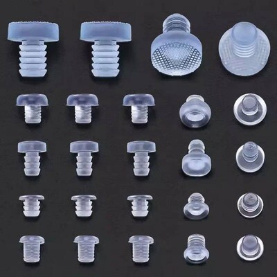 20Pcs Clear Rubber Embedded Furniture Bumper Table Chair Leg