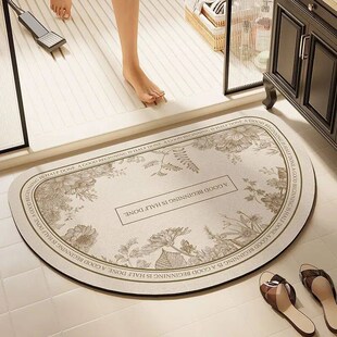 Semicircular bathroom diatom mud floor mat, toilet, toilet d