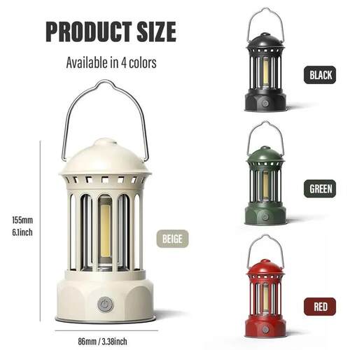 European Roman Pillar Vintage Camping Lantern Flashlight Rec