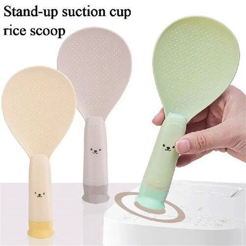 New Suction Cup Kitchen Bear Rice Spoon Can Stand Upright