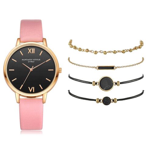 5pcs Set Top Style Fashion Women's Luxury Leather Band A